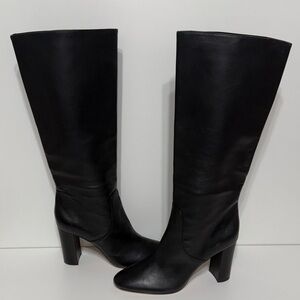 J.Crew Leather Knee High Black Boots